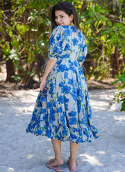 Adorable Blue Color Rayon Digital Print Work Designer Kurti